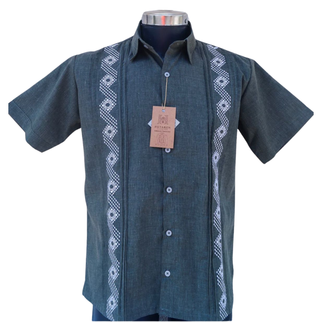 Guayabera azul online marino